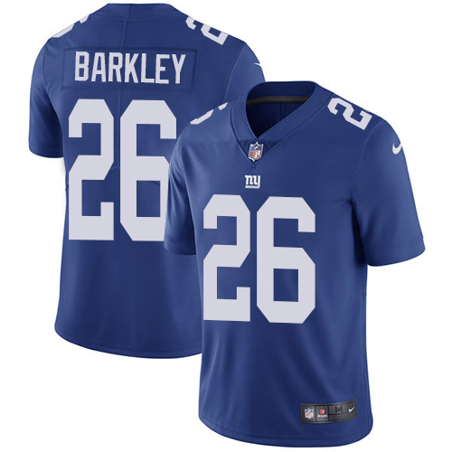 Nike Giants #26 Saquon Barkley Royal Blue Team Color Youth Stitched NFL Vapor Untouchable Limited Jersey - Click Image to Close